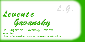 levente gavansky business card
